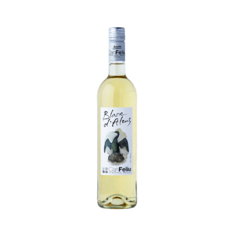 Botella de vino blanco de Can Feliu