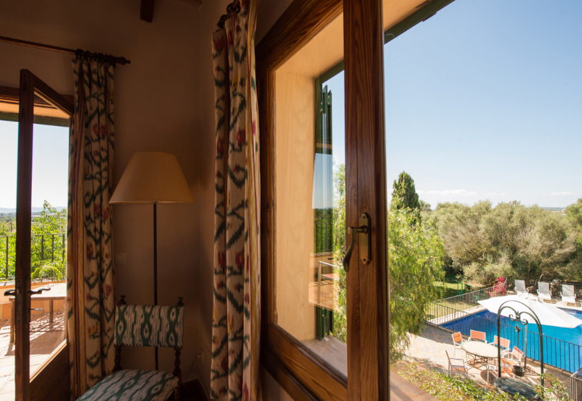  Pool views from the double room at Can Feliu